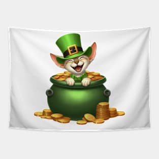 St Patricks Day Oriental Shorthair Cat Tapestry