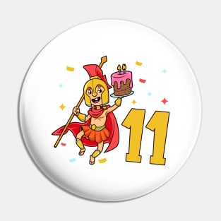 I am 11 with Spartan - kids birthday 11 years old Pin