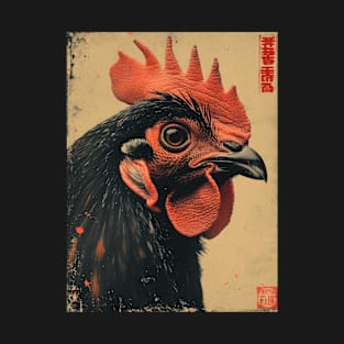 Retro Japanese-style chicken poster T-Shirt