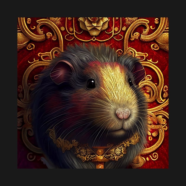 Dark Fantasy Guinea Pig Portrait by kansaikate