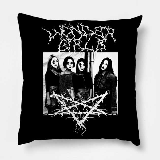 Black Metal Wonder Girls Pillow by Karyljnc