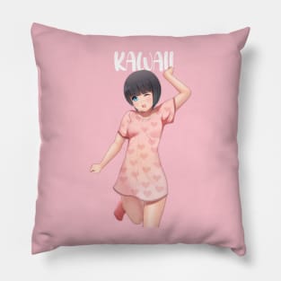 kawaii sleepover anime girl Pillow