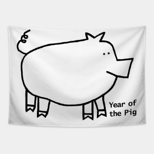 Year of the Pig Outline Tapestry