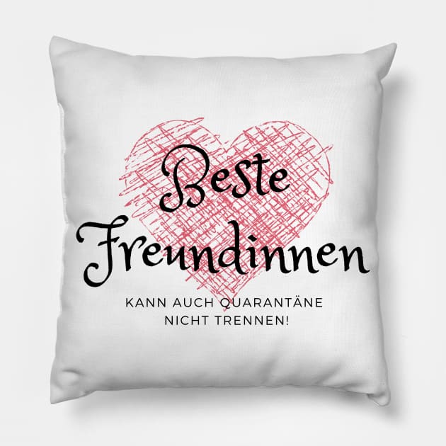 Beste Freundinnen in Quarantäne Corona Covid 19 Pillow by ShirtsAndMore2020