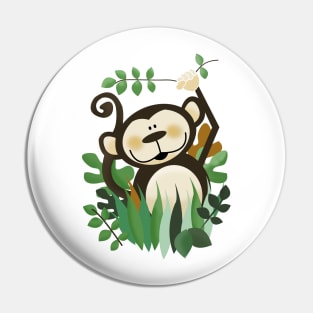 Monkey in the Jungle Pin