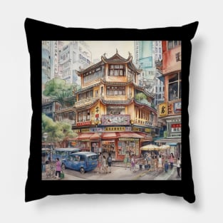 Guangzhou city drawing Pillow