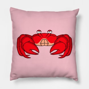 Cute red crab cartoon illustration Pillow
