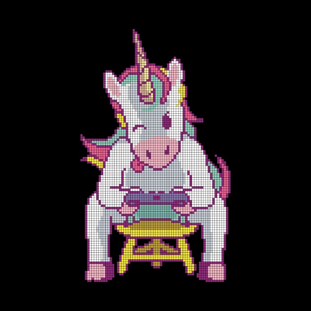 Pixel Gamer Unicorn - low-bit graphics - gift by sweetczak