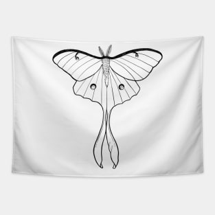 Minimalistic Luna Moth Design Tapestry