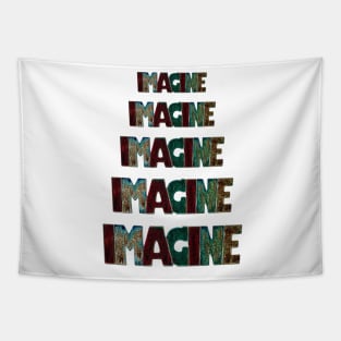 Cascading Imagine One Word Positive Statement Saying Electric Multi-Colored Tapestry