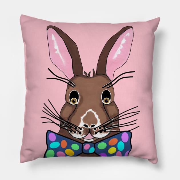 Chocolate Easter Bunny Pillow by SartorisArt1