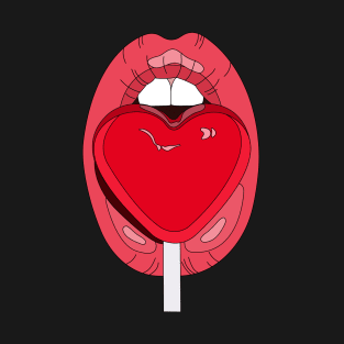 Heart Lolipop Lips | Artwork by Julia Healy T-Shirt