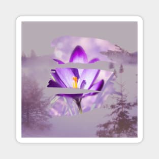 Purple Flower Landscape Magnet