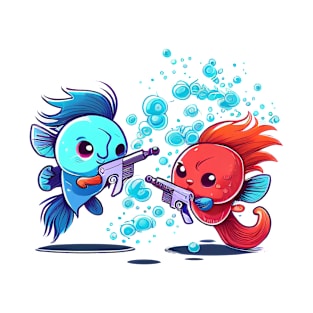 TWO COOL BETTA FISH FIGHTING T-Shirt