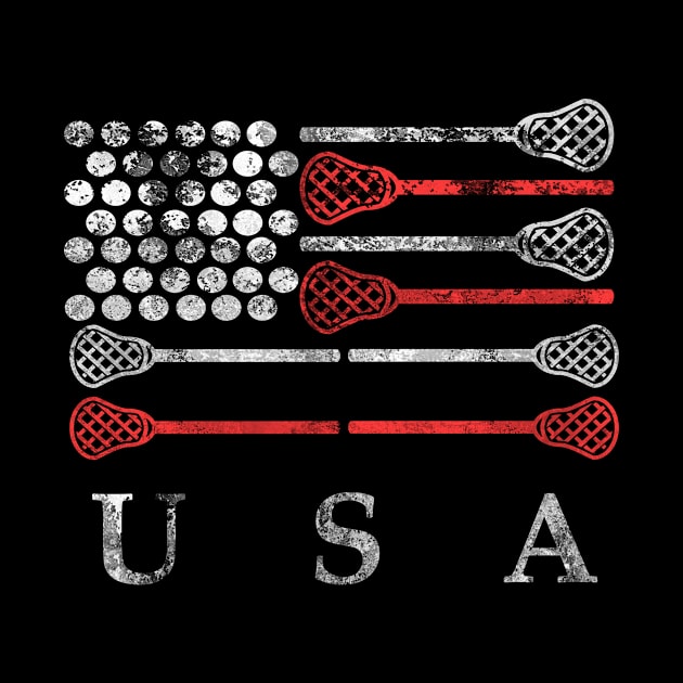 'Lacrosse American Flag' Artistic July 4th Freedom Gift by ourwackyhome