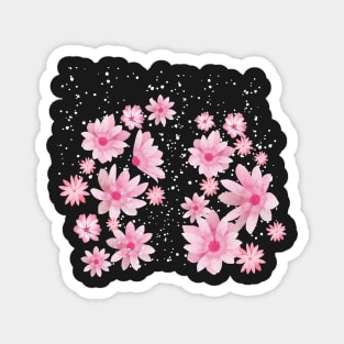 Cherry Blossoms In Snow_Pink Background Magnet