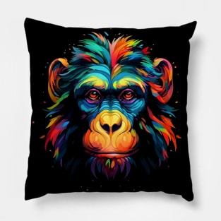 Neon Chimp #3 Pillow