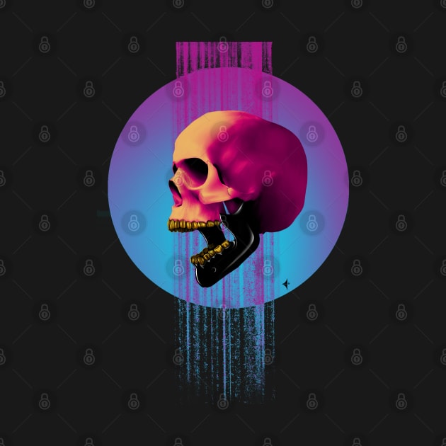 Neon Skull Tee by JoshWhiteArt