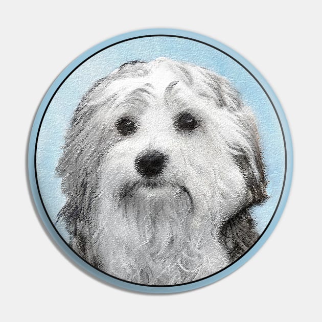 Lowchen Painting - Cute Original Dog Art Pin by Alpen Designs