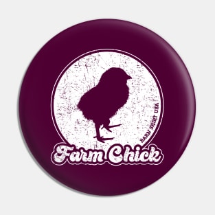 Farm Chick - Retro White Pin