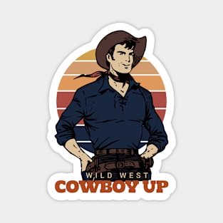 Wild West Vintage Cowboy Up Magnet