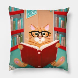 The Library Cat Pillow