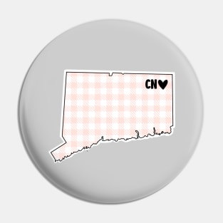 USA States: Connecticut (pink plaid) Pin
