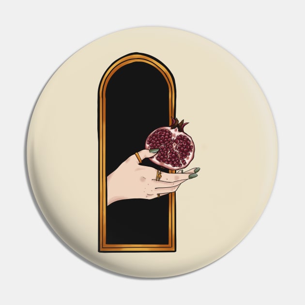 Persephone Pomegranate Pin by Gekko and the Samurai 