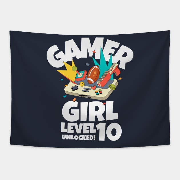 Gamer Girl Level 10 Unlocked! Tapestry by Issho Ni