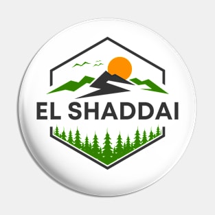 El Shaddai God of Mountains design Pin