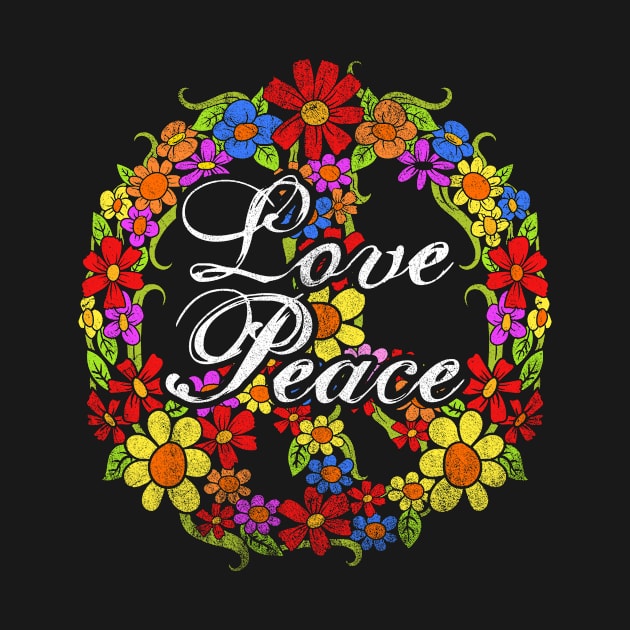 Flower Hippie Vintage Peace Sign by shirtsyoulike