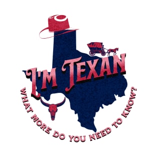 I'm Texan v1 Red/Grunge T-Shirt