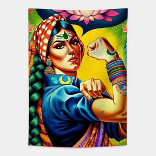 Empowerment in Devotion: Maha Shivaratri 'We Can Do It' Tapestry