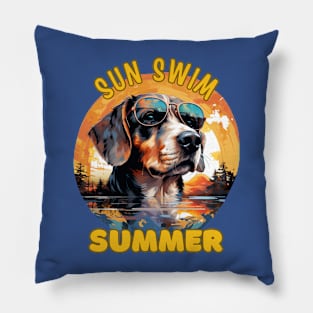 The Beagle Dog's Vacation. Sun Swim Summer. Pillow