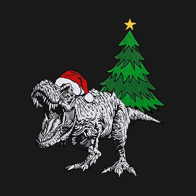 Tree Rex Dinosaur Christmas T-Shirt Funny T-Rex by SloanCainm9cmi