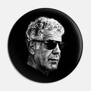 Anthony Bourdain Retro Sketch Pin