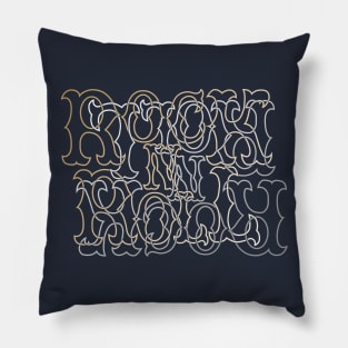 Gold and Silver RocK n RolL Anagram Pillow