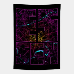 Essen, Germany City Map Typography - Neon Tapestry