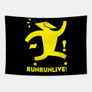 RunRunLive Yellow Logo for shirts Tapestry