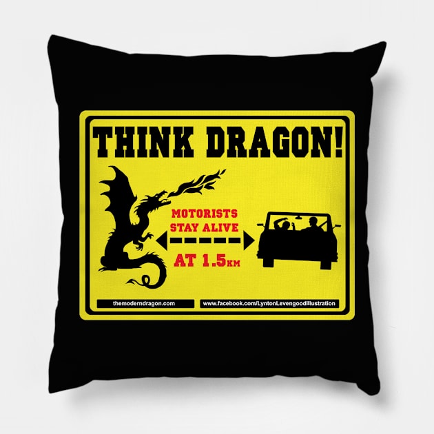 Think Dragon Pillow by TheModernDragon