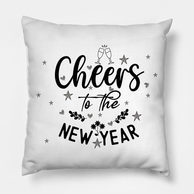 Cheers to the New year 2023 Pillow by TextureMerch