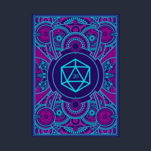 Neon Noir Polyhedral D20 Dice T-Shirt