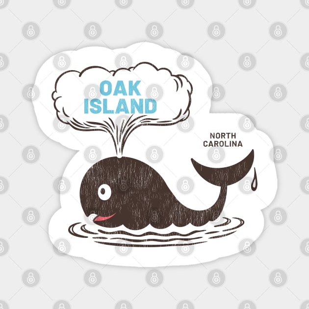 Oak Island, NC Summertime Vacationing Whale Spout Magnet by Contentarama