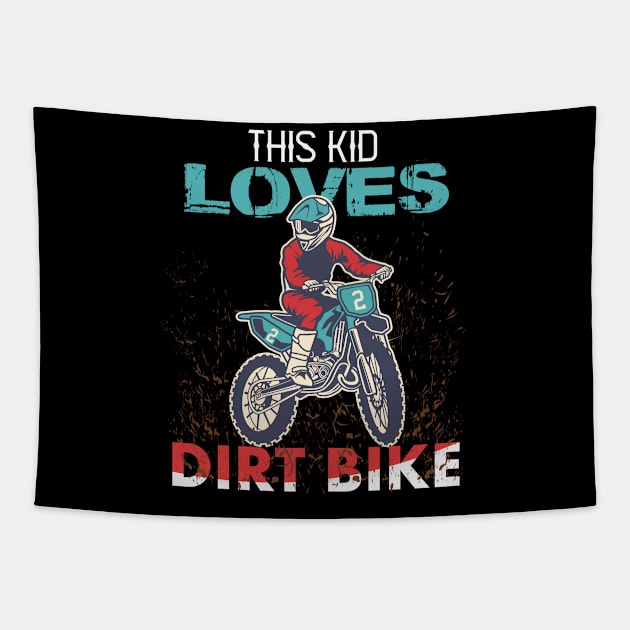 this kid loves motocross Tapestry by hadlamcom