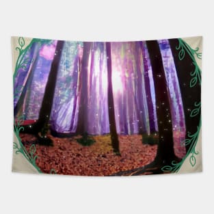 Ilustracion de bosque magico hecho por una I.A Tapestry