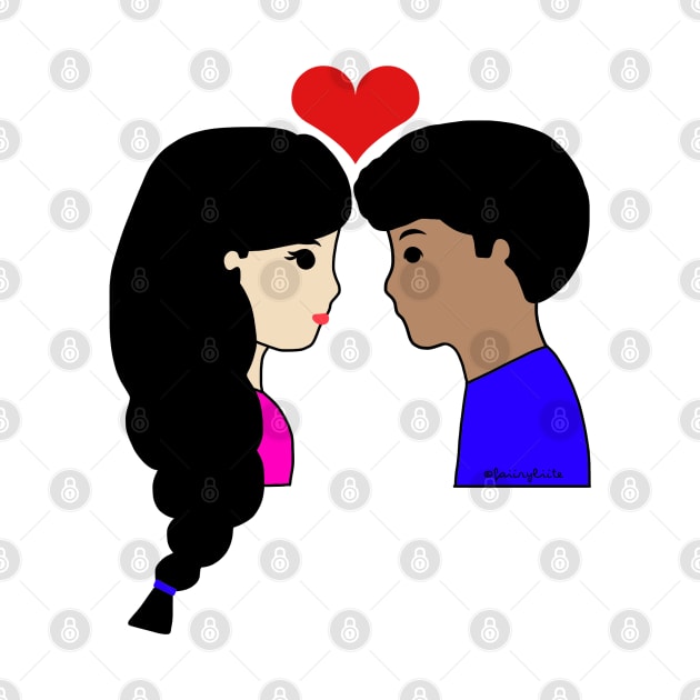 Mixed Race Couple Love Cartoon by faiiryliite