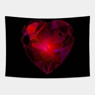 Red and Pink Heart Gemstone Tapestry