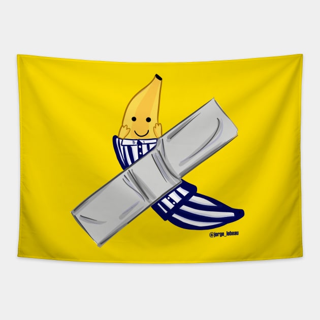 duct tape banana in pijama ecopop Tapestry by jorge_lebeau