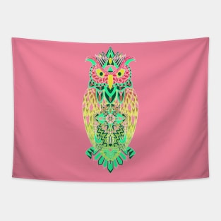 buho the owl in mexican patterns ecopop Tapestry