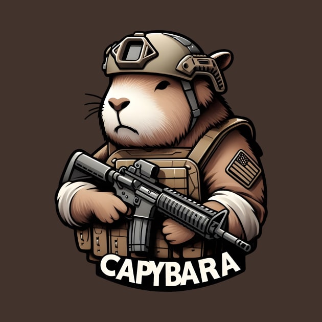 tactical capybara by Rawlifegraphic